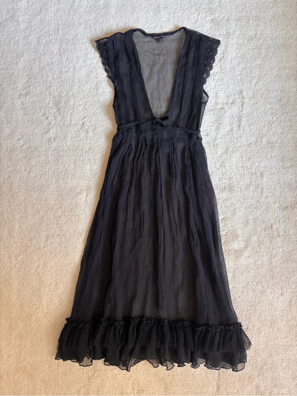 Traffic People Sheer MIDI Silk Dress